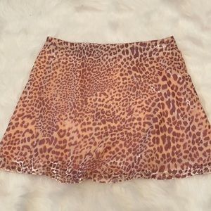 Verge girl velvet pink leopard skirt